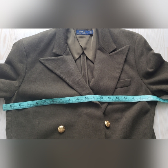 Polo Ralph Lauren Knit Olive Double-Breasted Women's Knit Blazer Size 12 - Picture 7 of 9